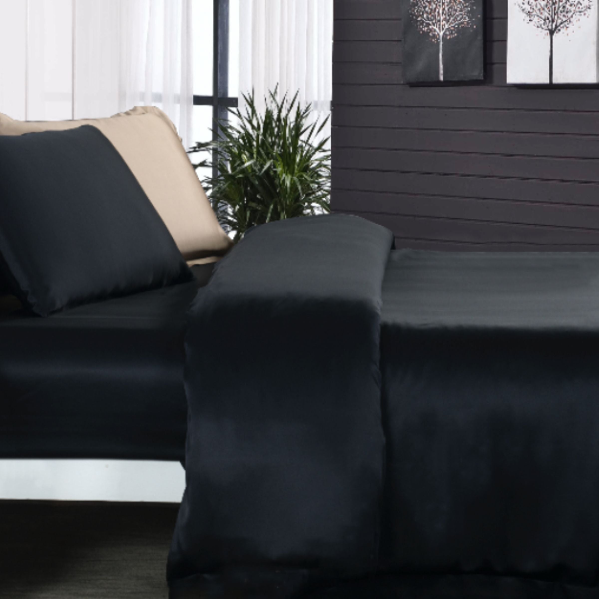 Housse de couette en soie 22momme Noir
