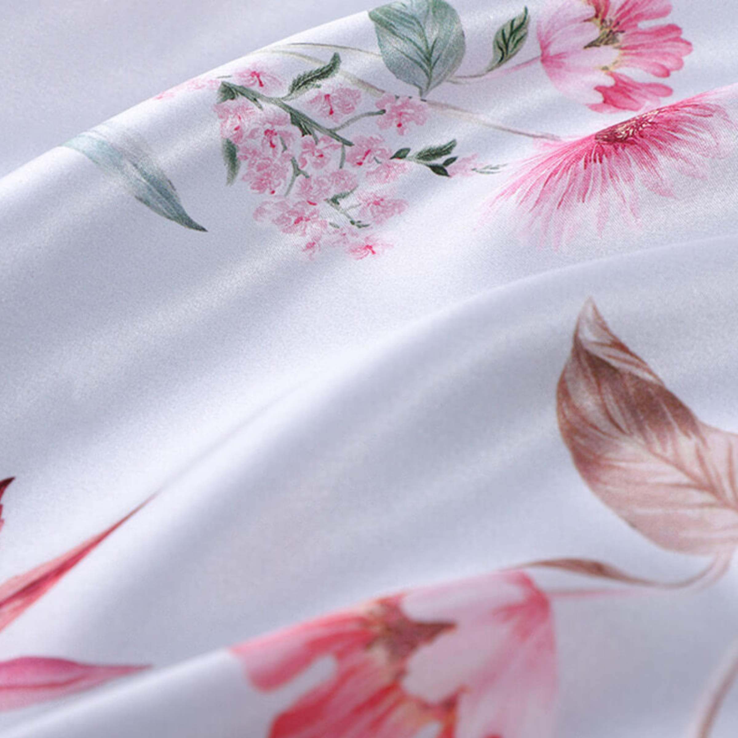 Floral silk scarf (90×90 cm)