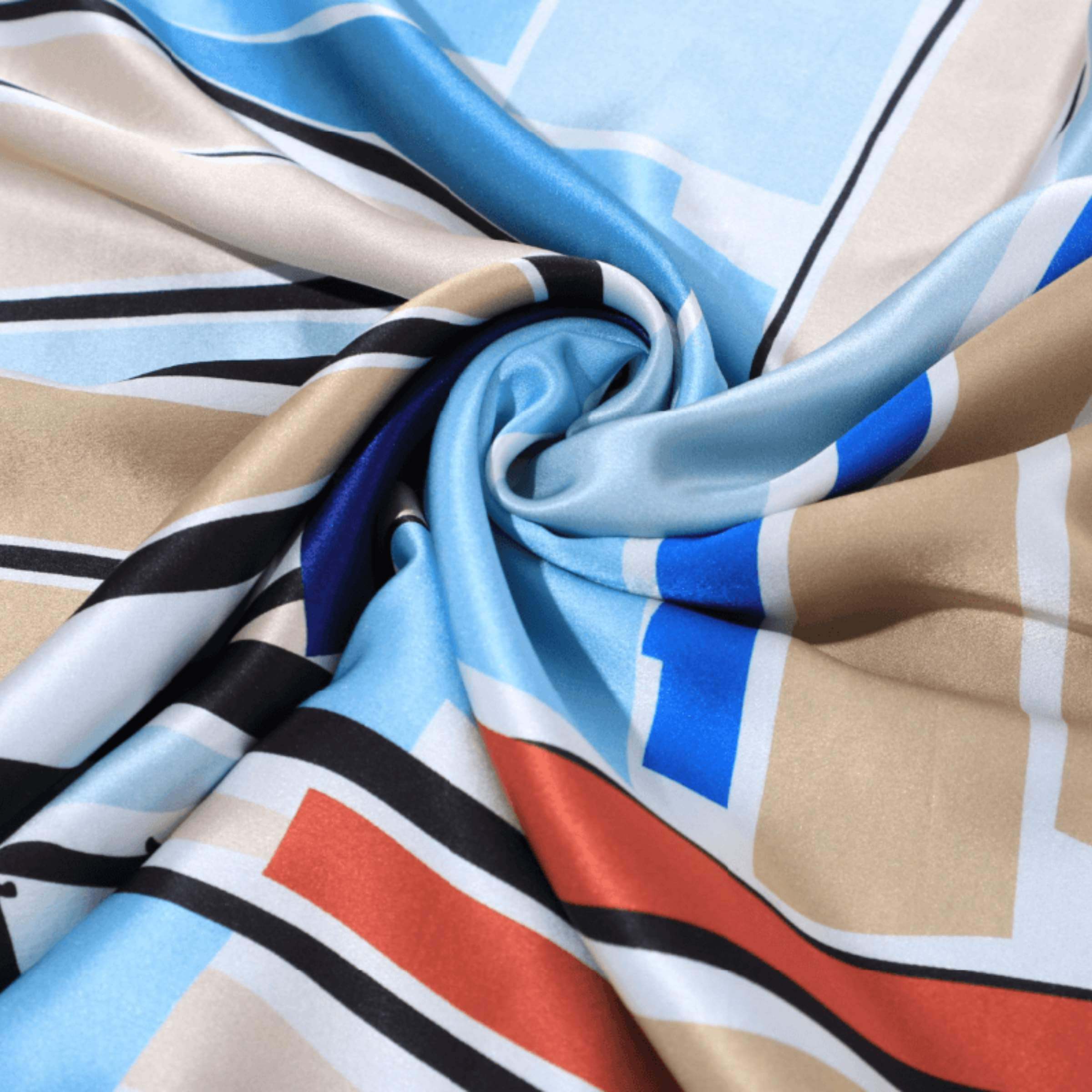 Double-sided scarf in silk and wool