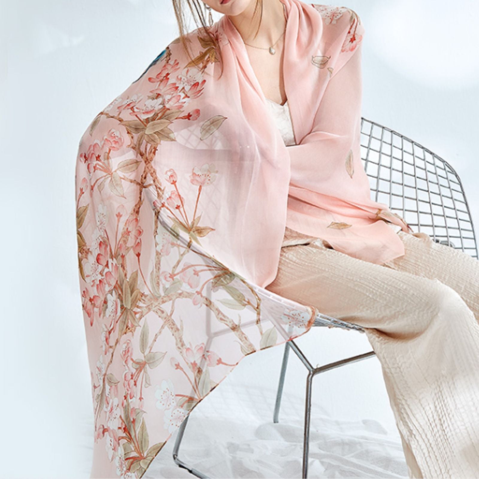 Grande écharpe en soie