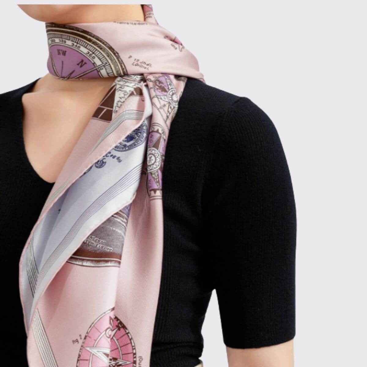 Silk scarf - Travel (90×90 cm)