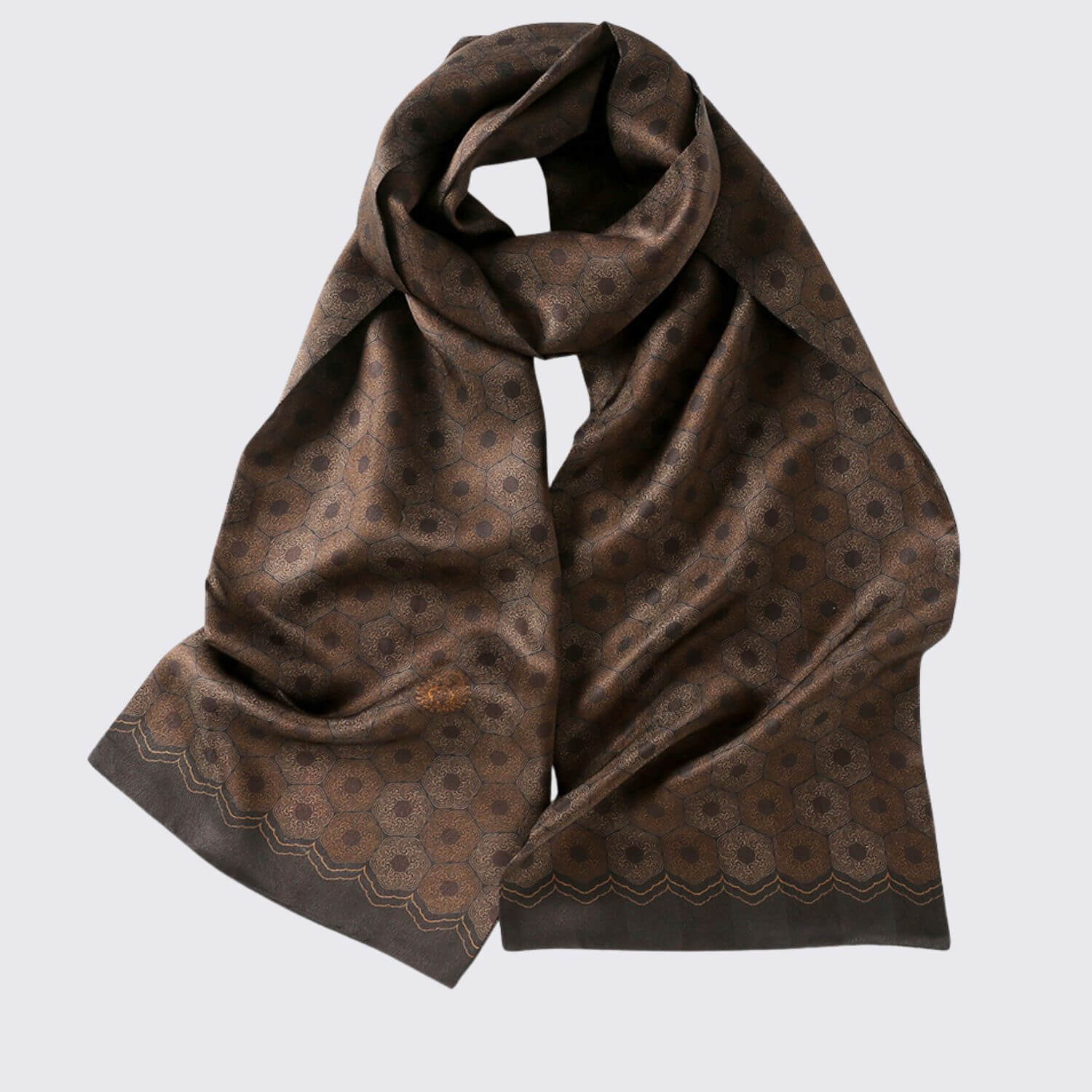Double-layer men’s silk scarf