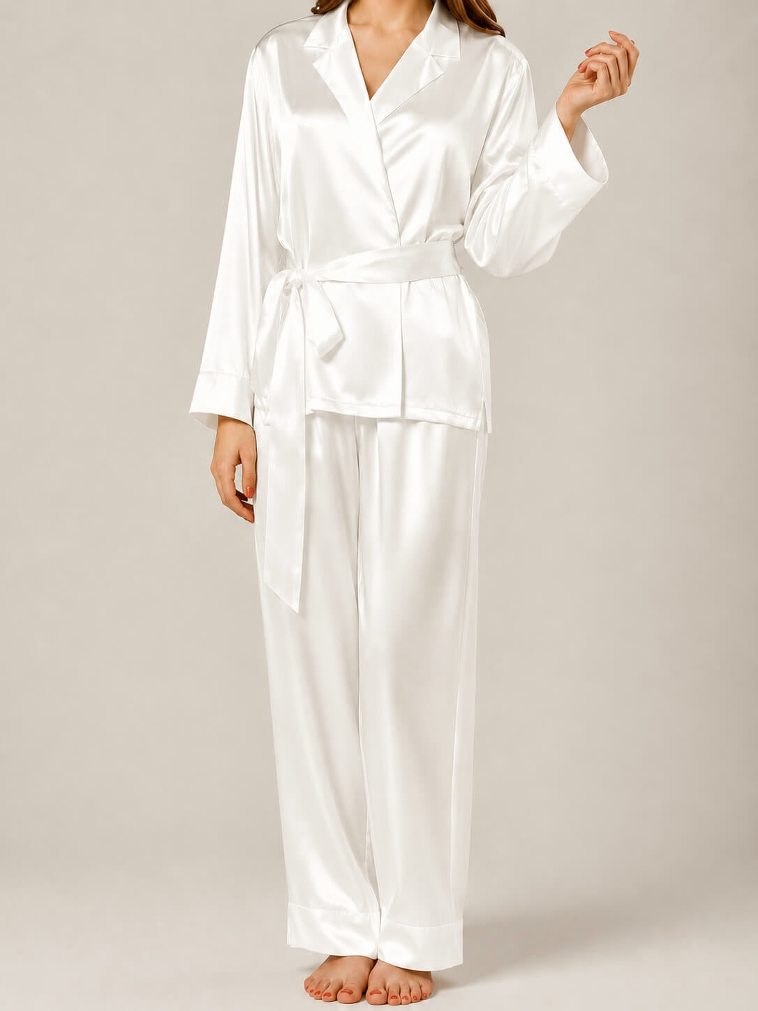 Ensemble pyjama en soie pour femme