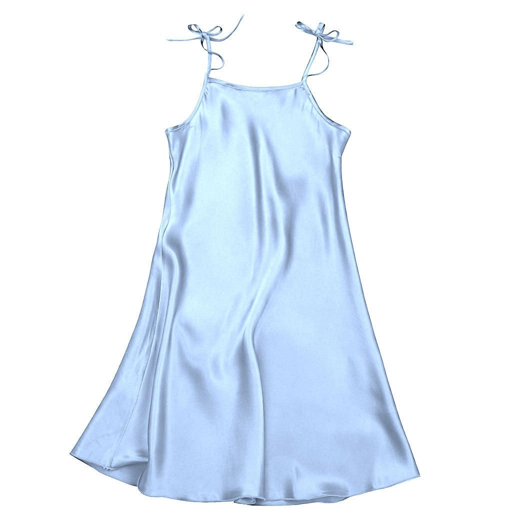 Girls' silk dress with thin straps