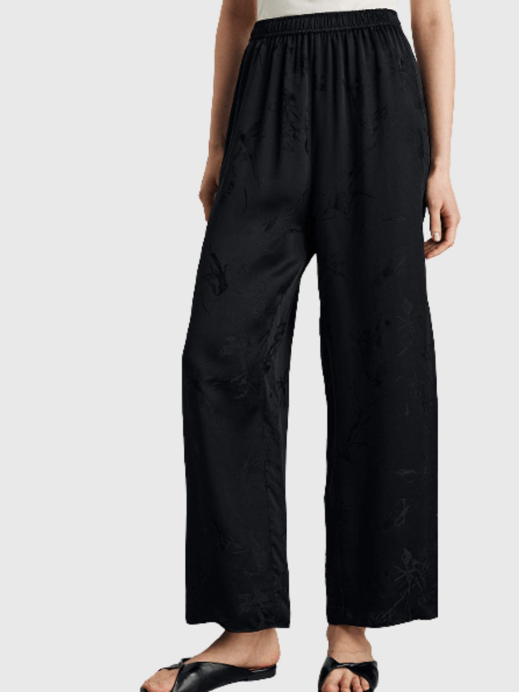 Silk jacquard trousers