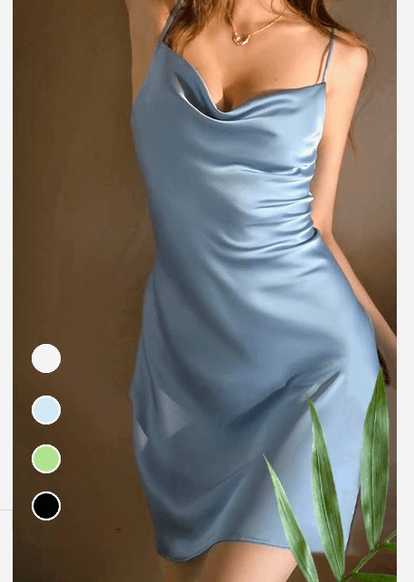 Silk nightgown with straps