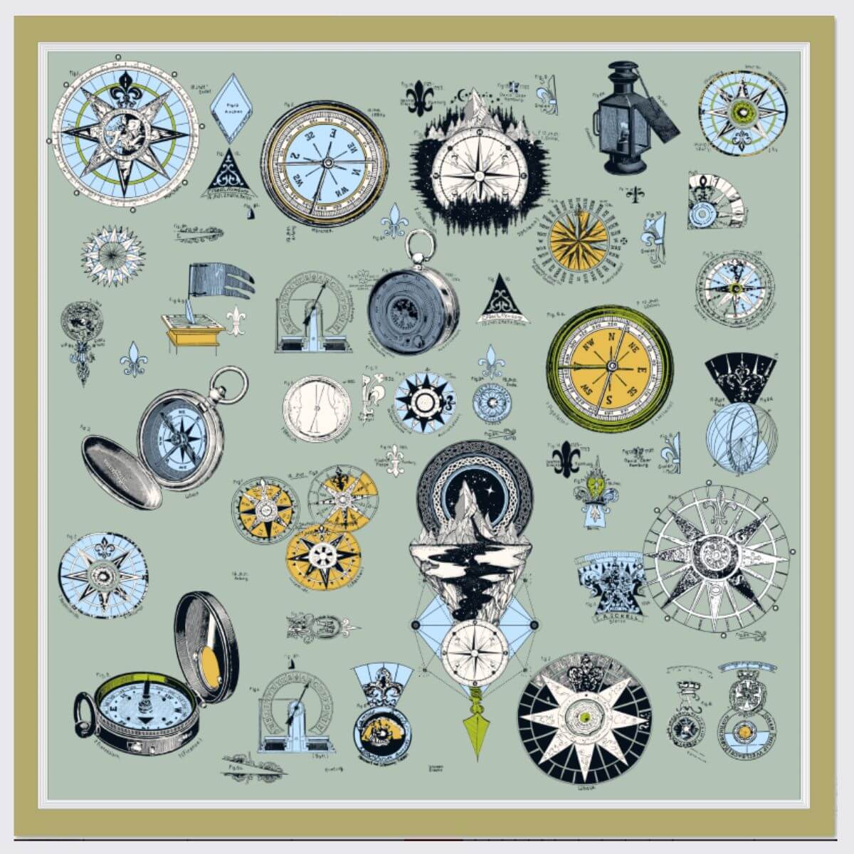 Foulard en soie - Voyage (90×90 cm)