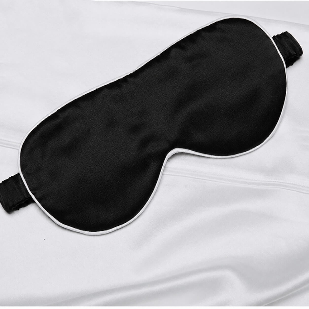 Masque pour les yeux en soie avec bande élastique enveloppée de soie