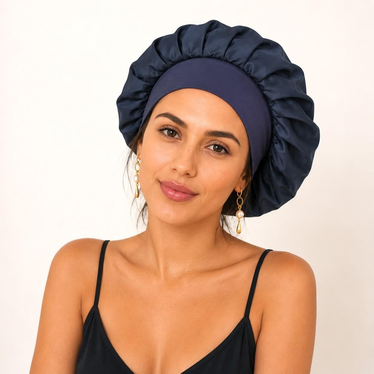 Bonnet de nuit en soie (Avec bandeau réglable)