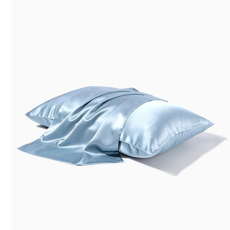19momme silk pillowcases, light blue