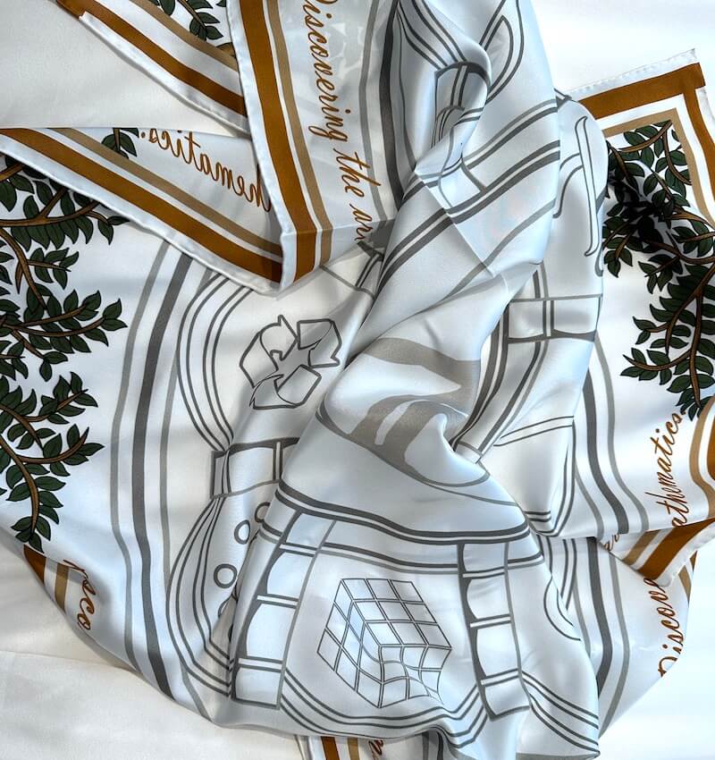 Silk scarf - Mathematics (90×90 cm)